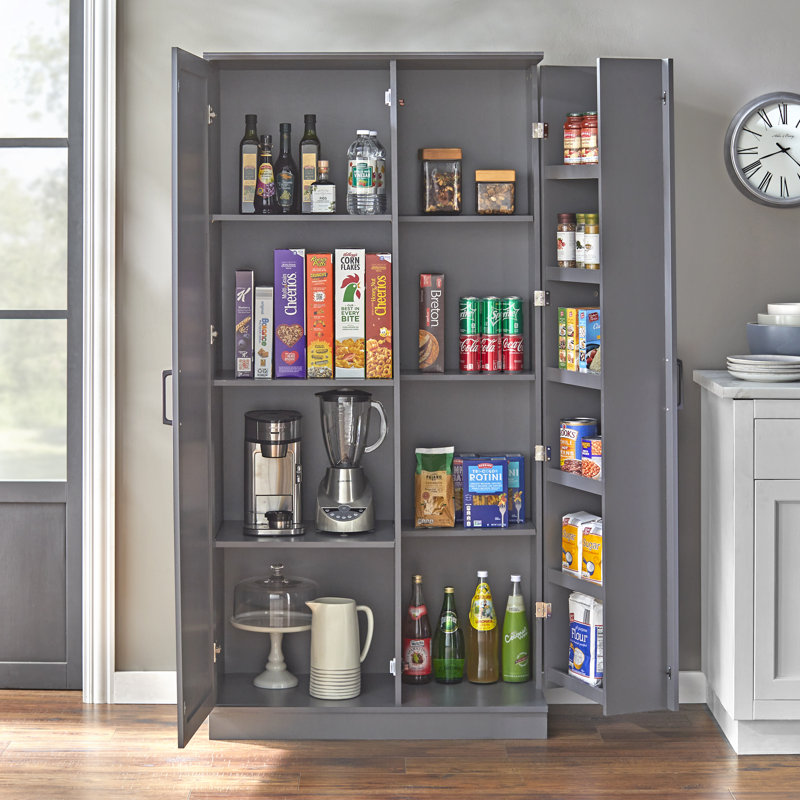 Davares 71.25'' Kitchen Pantry, Charcoal