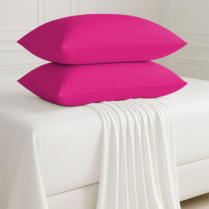 Macklan Microfibre Brushed Pillowcase - Set of 2, Pink