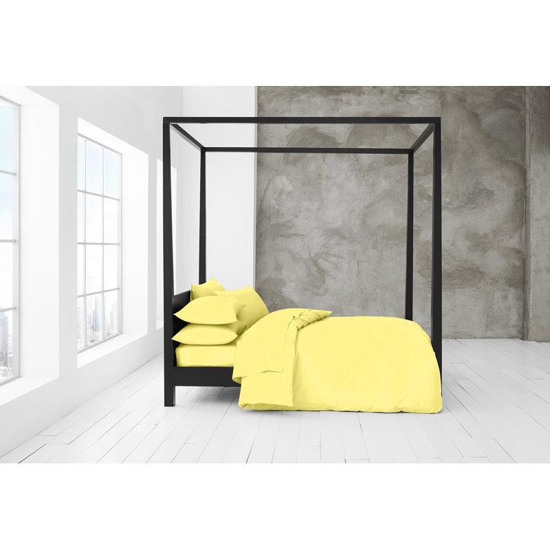 Cotton Blend Plain Dyed Duvet Cover Set with Pillowcases | Premium Polycotton Bedding for Comfort & Style, Grey