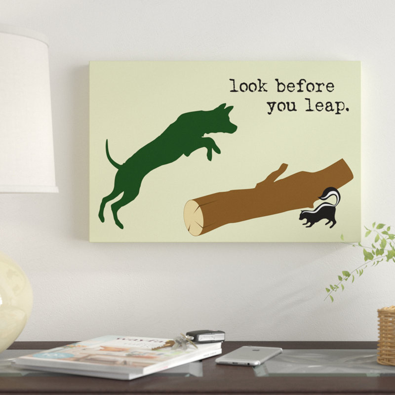 « look before », impression sur toile, H 26 po x l 40 po x P 1,5 po, Pas de tapis, Toile tendue