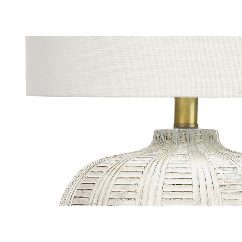 Lighting, 21"h, Table Lamp, Shade, Cream Resin, Transitional