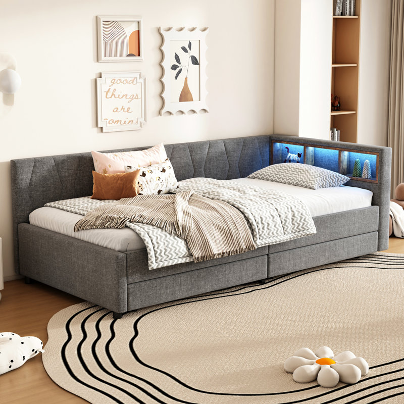 Storage Bed, Grey
