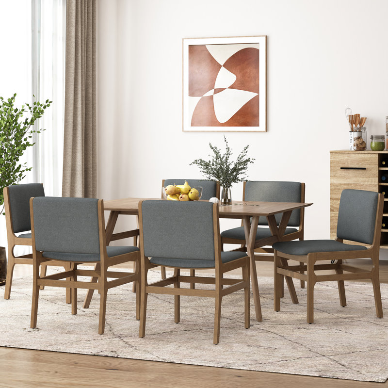 Chaises d'appoint Alagie, Blé, Ensemble de 6, Noyer