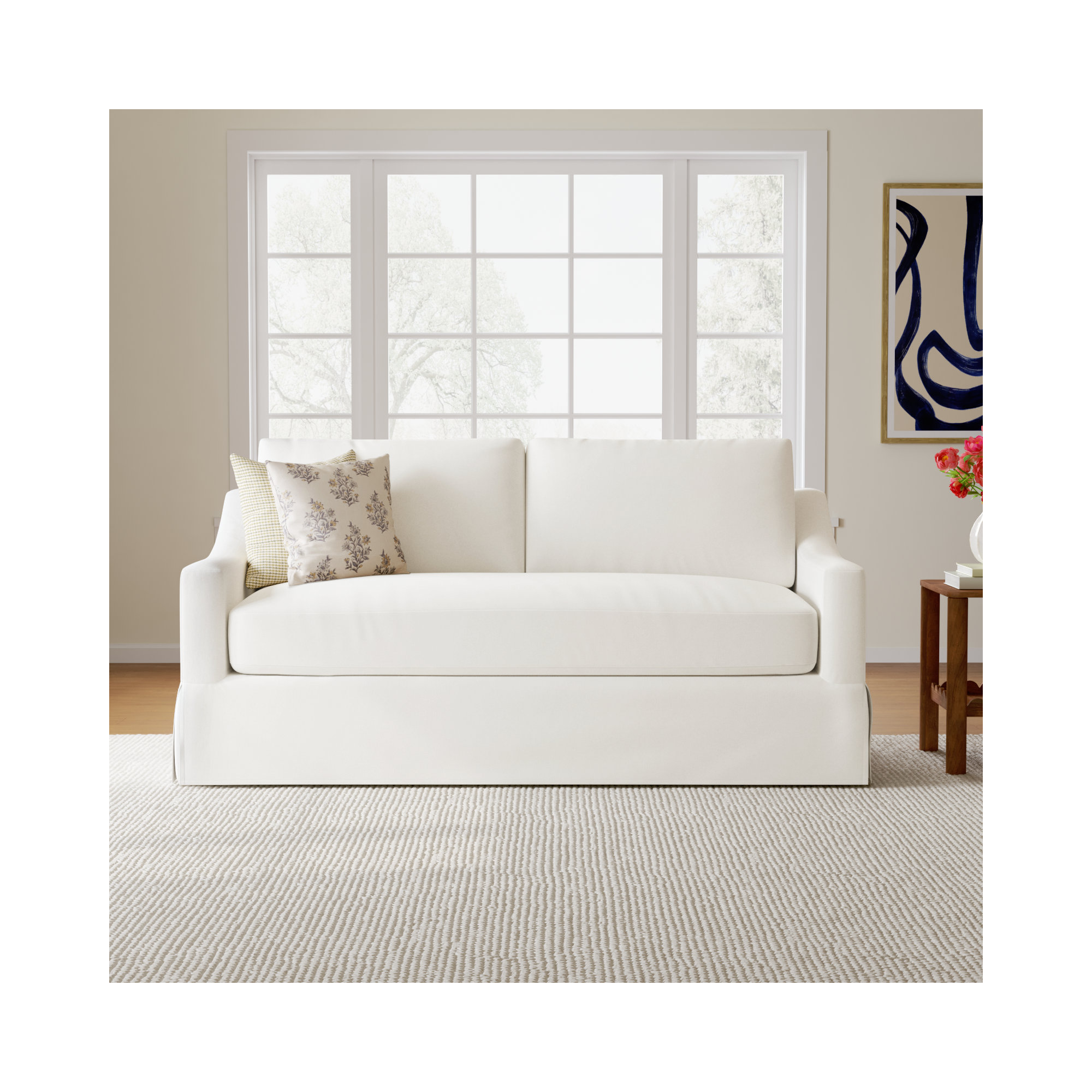 Cranbrook 78'' Upholstered Sofa, Bayou Off White Canvas