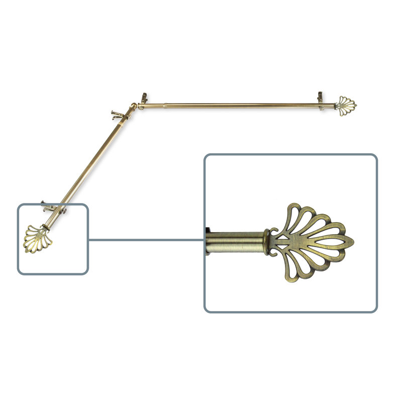 Tringle à rideaux simple pour fenêtre Fairmont, 66 po à 120 po, Laiton antique