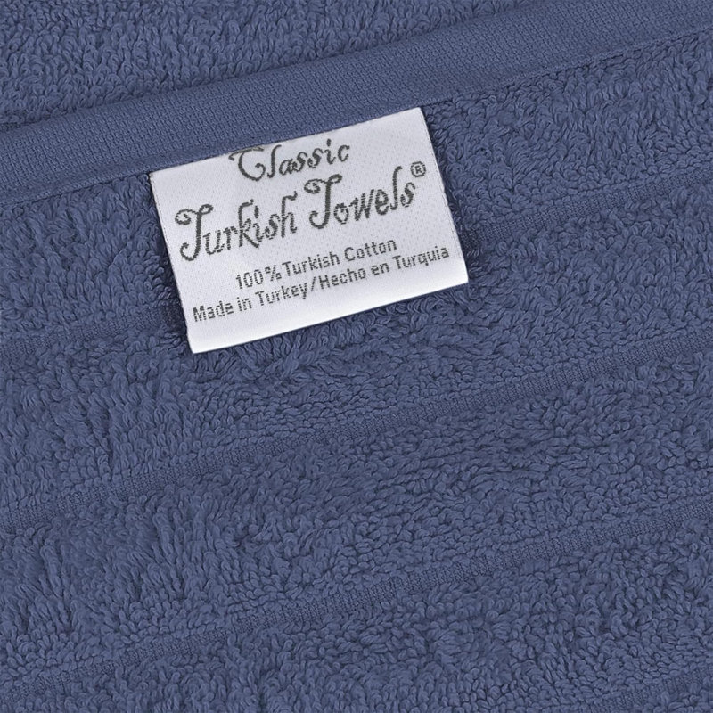 Fralick Ribbed Turkish Cotton Bath Sheet Set (Set of 3), Blue