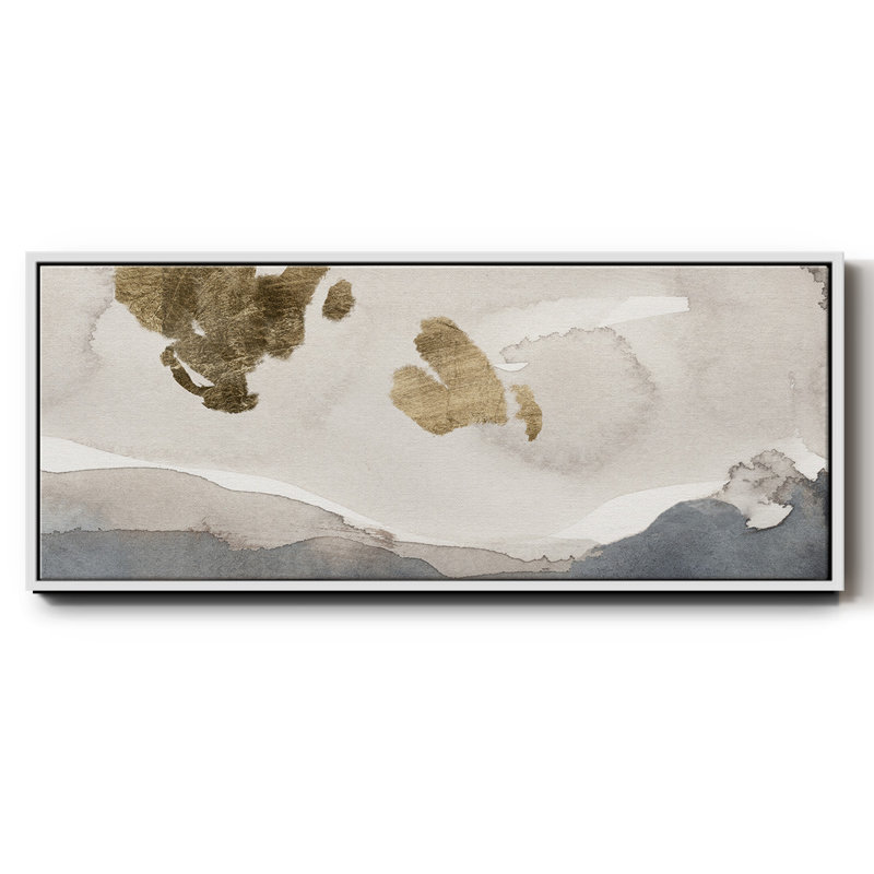 Aquarelle sur toile avec cadre doré IV, H 24 po x l 60 po