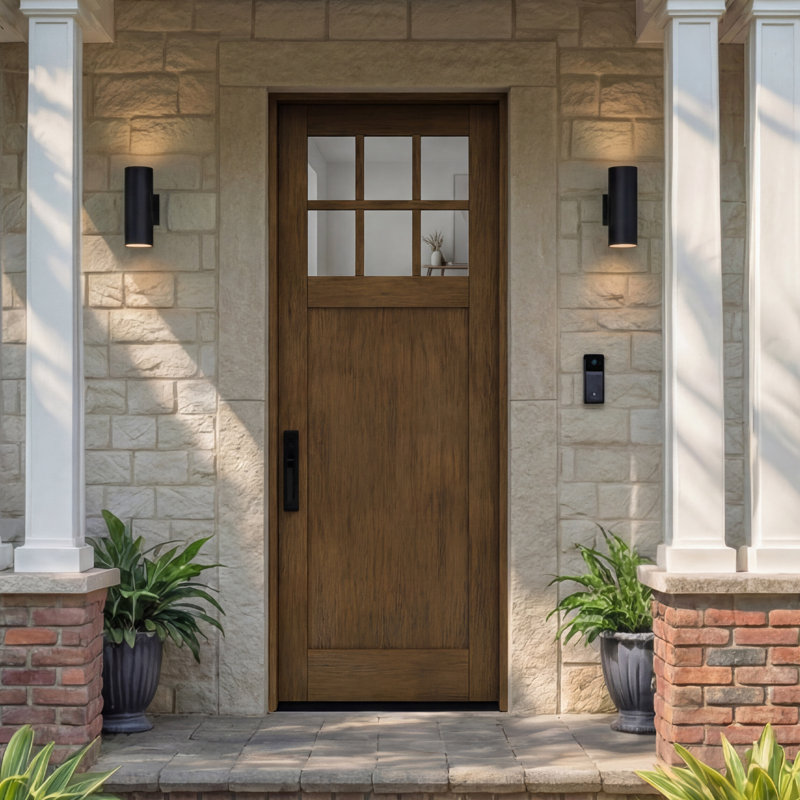 Porte d'extérieur 96 po Dalle acajou 96 po, 1 panneau, sans finition, 36" x 96" [36" Door]