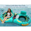Heavy Duty 2 Person Inflatable River/Pool Tube Float With Removable Cooler, Tubes For Lake, Floating River Raft Lounge Floatie With 2 Cup Holders For Adults, Cyan