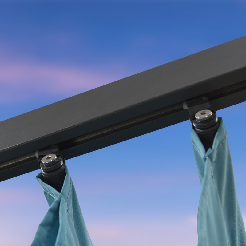 Aluminum Pergola with Canopy, Blue, 8' H x 13' W x 11' D
