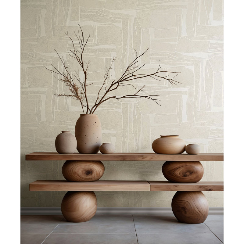 Galerie Terra Rock Effect Eco Clay Wallpaper, Beige