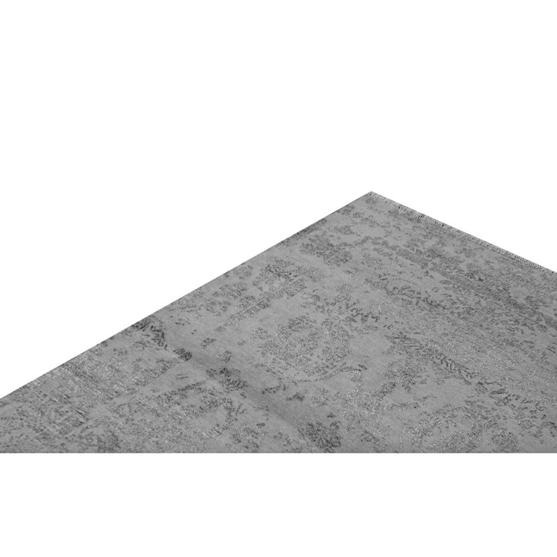 Tapis gris noué à la main de haute qualité