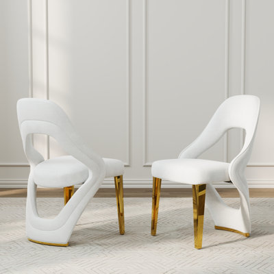 Ensemble de chaises d'appoint en velours 16,8 po H (ensemble de 2)