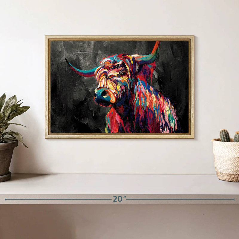 Résumé de vache, Cadre flottant en bois naturel, 13 po x 9 po