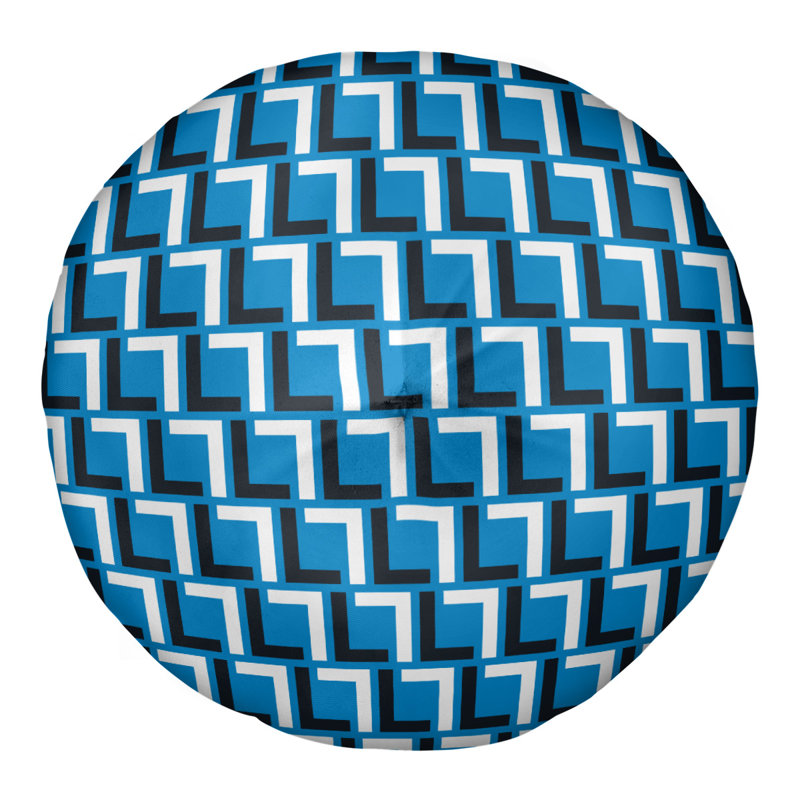 Housse de coussin Carolina, 26'' x 26'', Bleu Carolina / noir / blanc