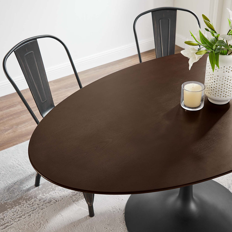 Table de salle à manger Silver Orchid Fein, H 29,5 po x L 35,5 po L 60 po, Cerisier, Noir