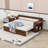 Wood Daybed with Removable Desk, Storage Drawers and Shelves-898254801-898254802