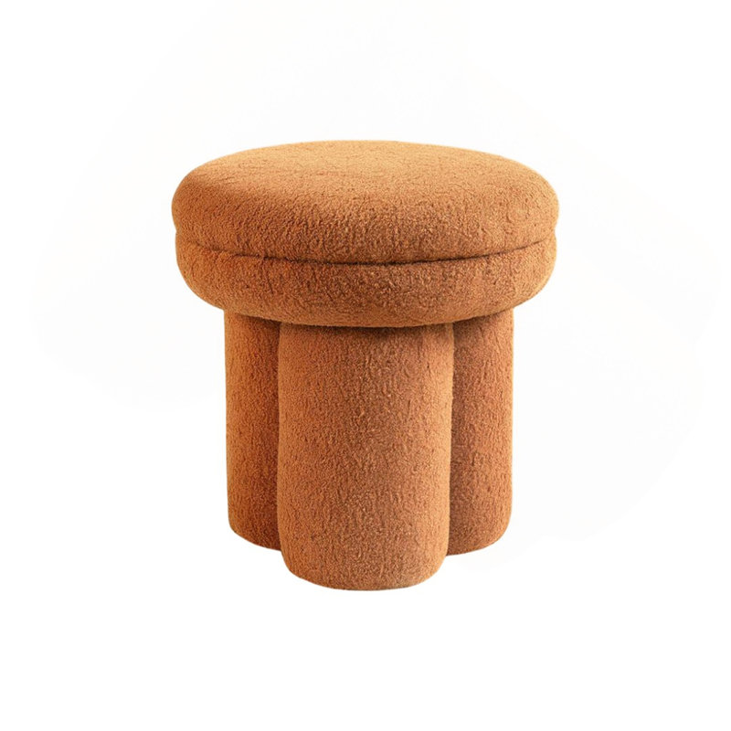 Chaise de selle avec finition brune et plateau arrondi, Brun