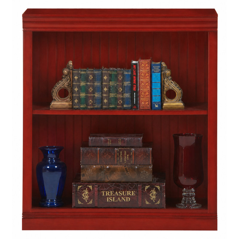 Sherita Bookcase, European Red, (1 Shelf) 36” H x 32” W x 14.25” D