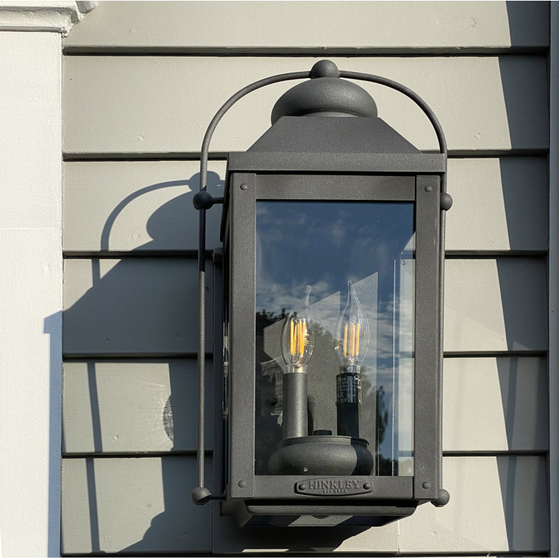 Anchorage 2-Light Outdoor Wall Lantern, Aged Zinc, 17.75" H x 9.25" W x 7.75" D