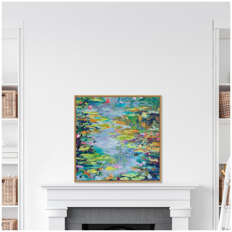 «Waterlilies at Giverny» par Rachel Christopoulos, reproduction d'art sur toile encadrée, Naturel