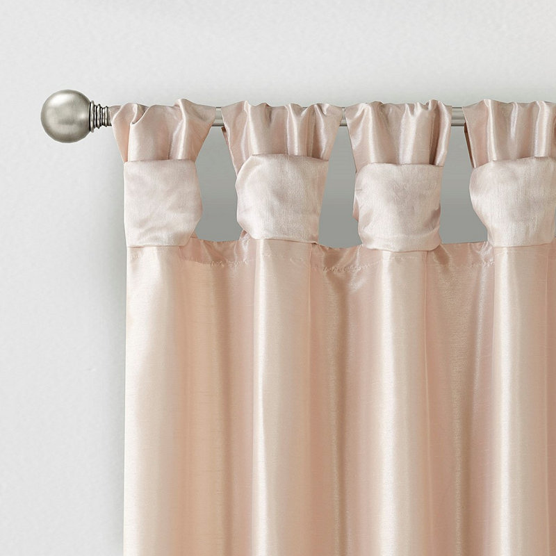 Panneau de rideau de fenêtre Twist Tab, L 50,05 po x L 84,05 po, Rosé