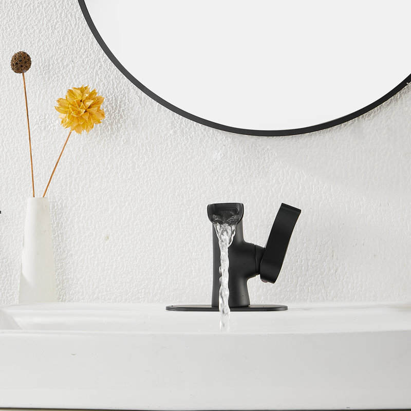 Single-Hole Bathroom Faucet, Black