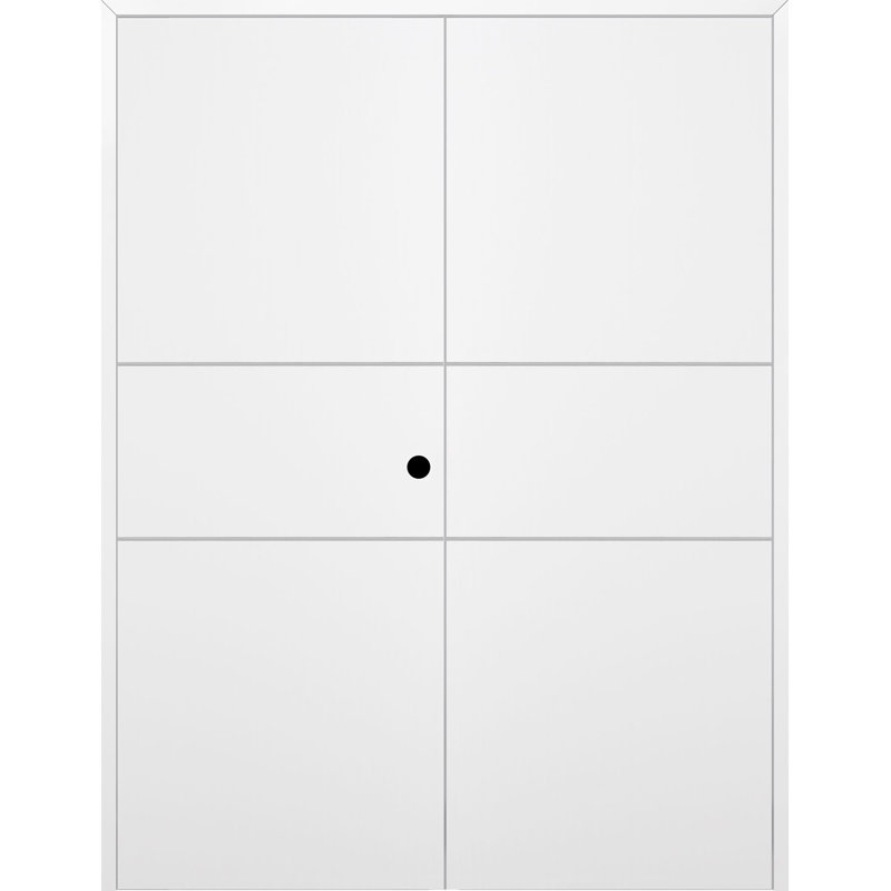 Porte double à panneaux en bois manufacturé Smart Pro 2H, 47,75 po x 79,37 po, À gauche
