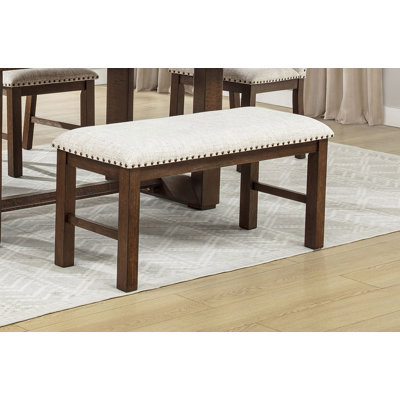 Banc rembourré 1 pièce avec garniture cloutée