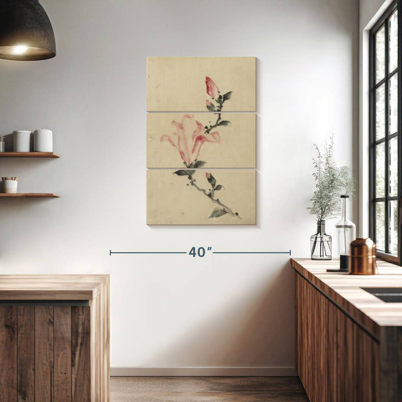 Grande fleur rose Harnek sur une tige, H 38 po x l 24 po