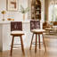 Tabouret de bar pivotant d'intérieur Sibyl avec structure en métal, revêtement et rotation à 360°, lot de 2