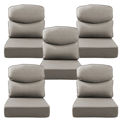 Outdoor Patio Crescent Shape Thick Seat & Back Furniture Cushion Set With Removable Cover