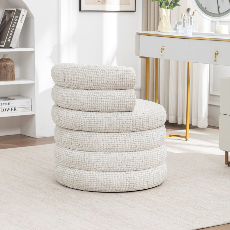 Chaise d'appoint rembourrée avec rangement, Blanc