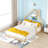 Roof-framed Headboard Floor Bed with Headboard Guardrails Kids Bed Montessori Floor Bed Without Slats -1054421142-1054421137
