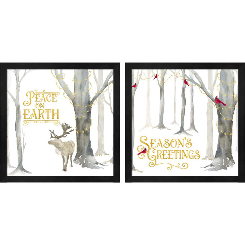 «Christmas Forest A» par Tara Reed, art encadré (ensemble de 2)