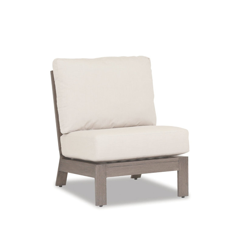 Laguna Aluminum Outdoor Armless Lounge Chair , Sunbrella® Cushions Included, Canvas Flax Sunbrella®
