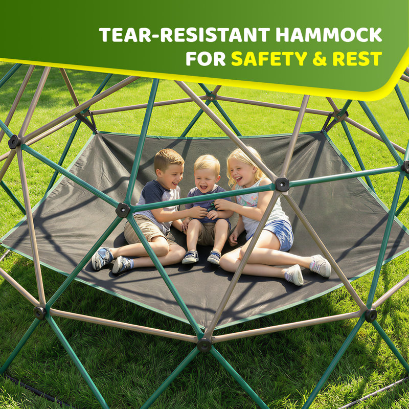6.5 FT Tall Climbing Dome with Hammock, Large Jungle Gym for Kids Outdoor Backyard