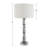 Modern Stacked Metal Table Lamp with Glass Accents and Linen Shade-512851587