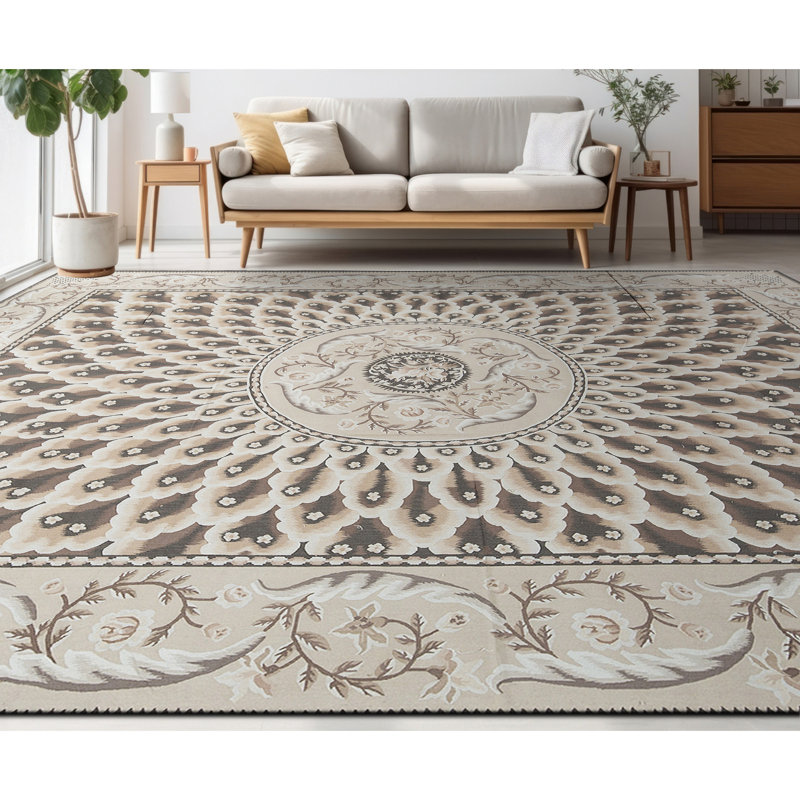 Hand-Knotted High-Quality Brown and Beige Area Rug