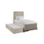 Lit double avec lit gigogne taupe, décoration en placage de bouleau et base de lit gigogne simple à surface transitionnelle
