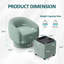 Fauteuil demi-tonneau pivotant avec repose-pieds en velours de 27,6 po de largeur Leticha-97744248