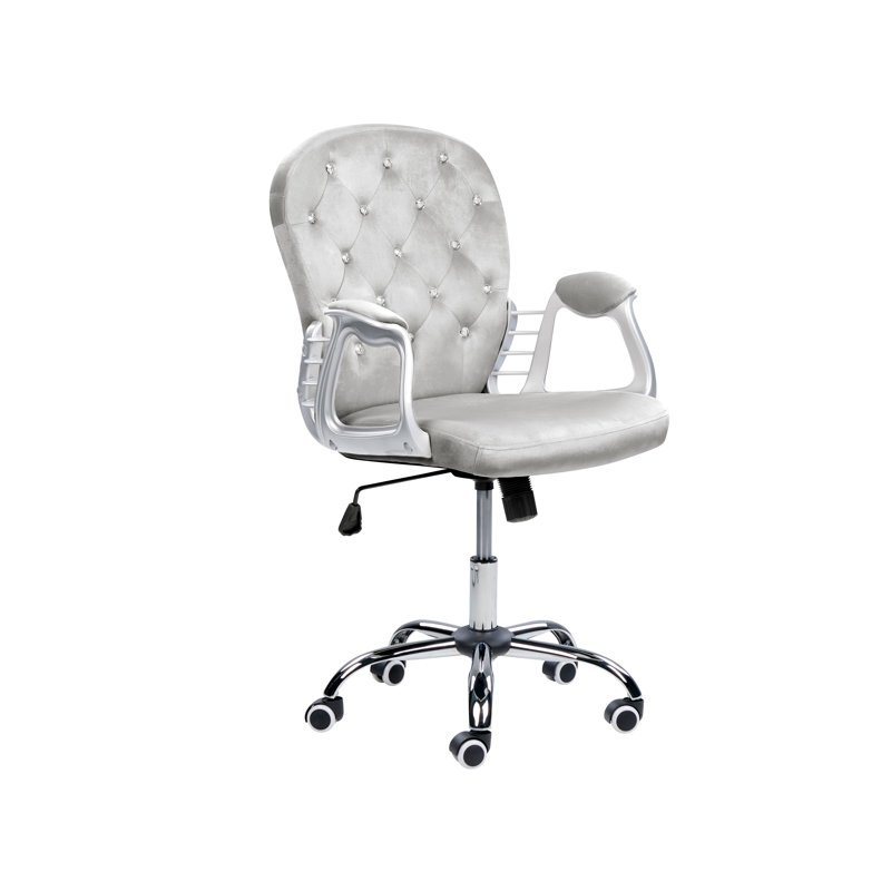 Leitersburg Velvet Office Chair, Grey