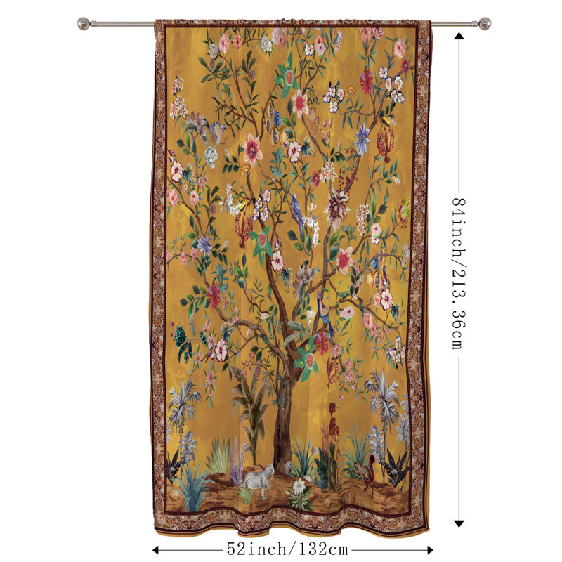 Mitsuhiro 100% Polyester Blackout Window Curtain 1 Panel (52" x 84"), Gold