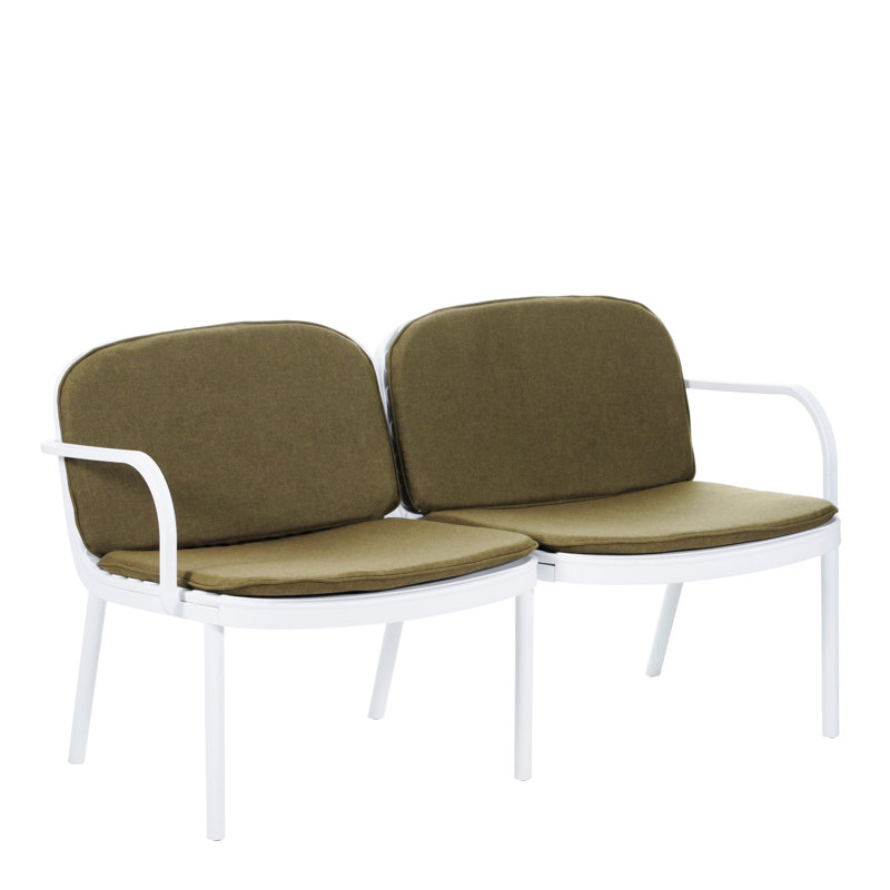 Causeuse d'extérieur Luna (excluant la table) Luna, Vert / blanc