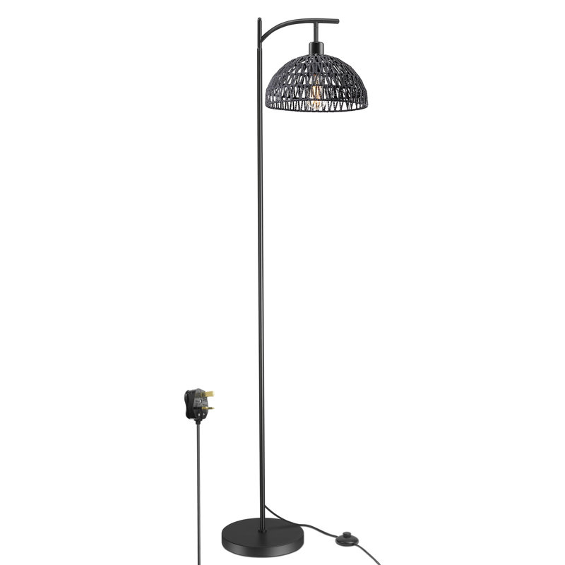 Aliezah 150cm Reading Floor Lamp, Black