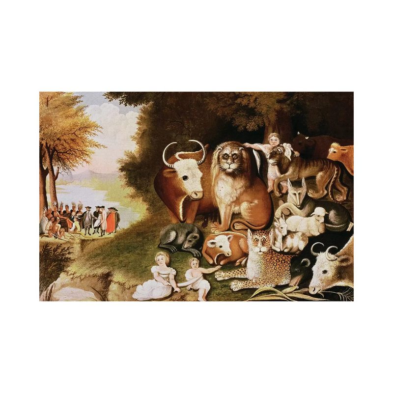 The Peaceable Kingdom, 1832-34 by Edward Hicks - Painting on Canvas, Wrapped Canvas, 45.72cm H x 66.04cm W x 3.81cm D