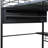 Full Size Storage Loft Bed With Built-In Desk, LED Lighting and 4 Storage Shelves, Sleek Black Metal and MDF Construction