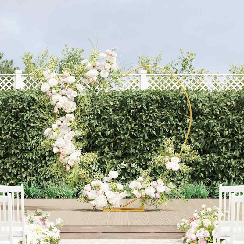 195cm W x 35cm D Steel Arbour, Gold