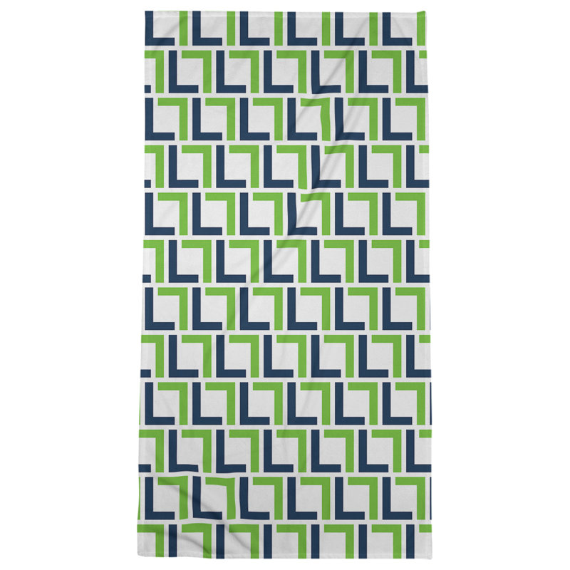 Beach Towel, White/College Navy/Action Green