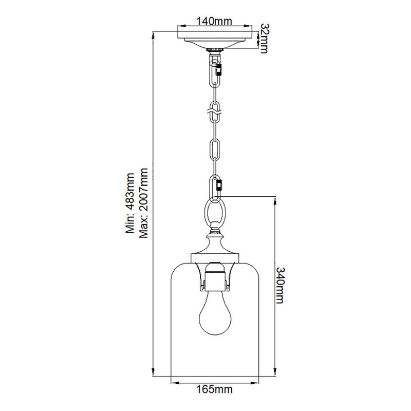 Tibbetts 1 - Light Pendant, Polished Nickel